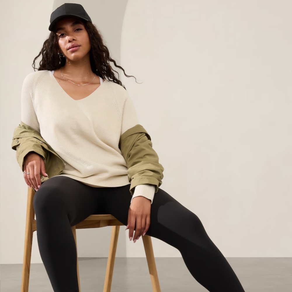 Athleta Hanover V-Neck Wool Sweater